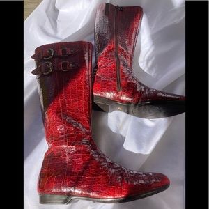 Donald J. Pliner Dory Riding Boots Peace Coll. 6.5 New Quality leather Italy.